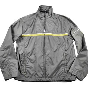 Vintage Y2K Nike Windbreaker Track Jacket Grey Yellow Stripe F9‎ SDN Women's M